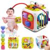 AiTuiTui Multifunction Baby Sensory Montessori Activity Cube Toys, Shape Sorter Early Learning Educational Interactive Toys for Infant Toddlers Boy Girl, Birthday Gifts Christmas Stocking Stuffers view 1