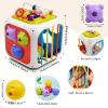 AiTuiTui Multifunction Baby Sensory Montessori Activity Cube Toys, Shape Sorter Early Learning Educational Interactive Toys for Infant Toddlers Boy Girl, Birthday Gifts Christmas Stocking Stuffers view 4