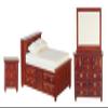Melody Jane Dolls Houses Dollhouse Mahogany Double Bedroom Furniture Set with Storage Drawers 1:12 view 1