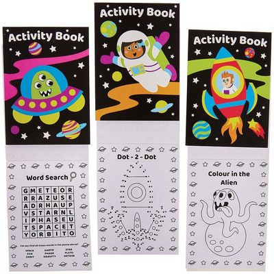 Baker Ross Mini Solar System Theme Activity Books - Pack of 12 Children's Manual Activities (FX314)
