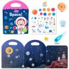 MIKNEKE Portable Jelly Sticker Quiet Book for Toddlers, Montessori Busy Book, Preschool Learning Activities Travel Toys (Space) view 1