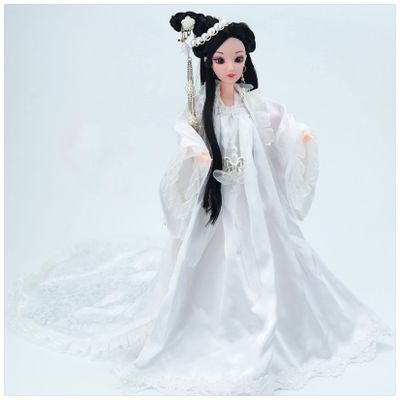 Jayiaine Doll 3D Dancer Oriental Doll 12''Chinese Antique Collectible Decoration Belly Dancer Doll for Home Accompany Holiday Christmas Day Birthday Gift,White