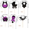 24 PCS Nightmare Theme Cupcake Toppers Glitter Bat Carriage Feet Witch Halloween Cupcake Picks for Nightmare Cristmas Baby Shower Birthday Party Cake Decorations Supplies view 2