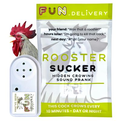 FUN delivery Rooster Sucker: Hidden Annoying Rooster Crowing Sound Device to Prank Friends & Family Fun Joke Toy for Parties & Offices Perfect for Pranksters