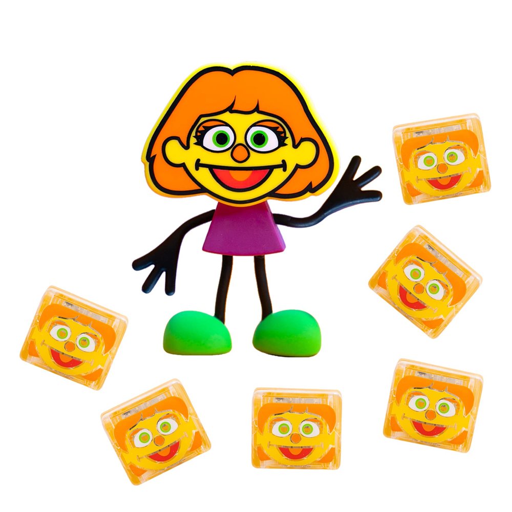 Glo Pals x Sesame Street Water-Activated Light-Up Cubes for Sensory Play (Julia - Cubes with Character) - Valentine Day Gift