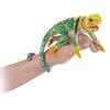 Folkmanis Mini Collared Lizard Finger Puppet, Green, Brown, Yellow, Black view 1