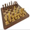3 1/2 inch King Staunton Wood Acacia Natural Boxwood Chess Set with 17 inch Walnut & Maple Board view 2