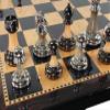 HPL Staunton Chrome & Black Chrome Chess Men Set with 18 inch Dark Walnut Color Board - 2 Player, Ages 12+ view 1