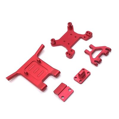 BAIJAC Metal Front Guard & Bumper Set for Wltoys 144001 144002 144010 124016 124017 124019 RC Car Upgrade Parts Accessories (Color : Red)
