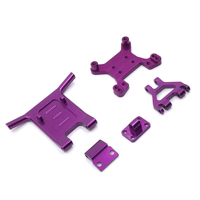 BAIJAC Metal Front Guard & Bumper Set for Wltoys 144001 144002 144010 124016 124017 124019 RC Car Upgrade Parts Accessories (Color : Purple)