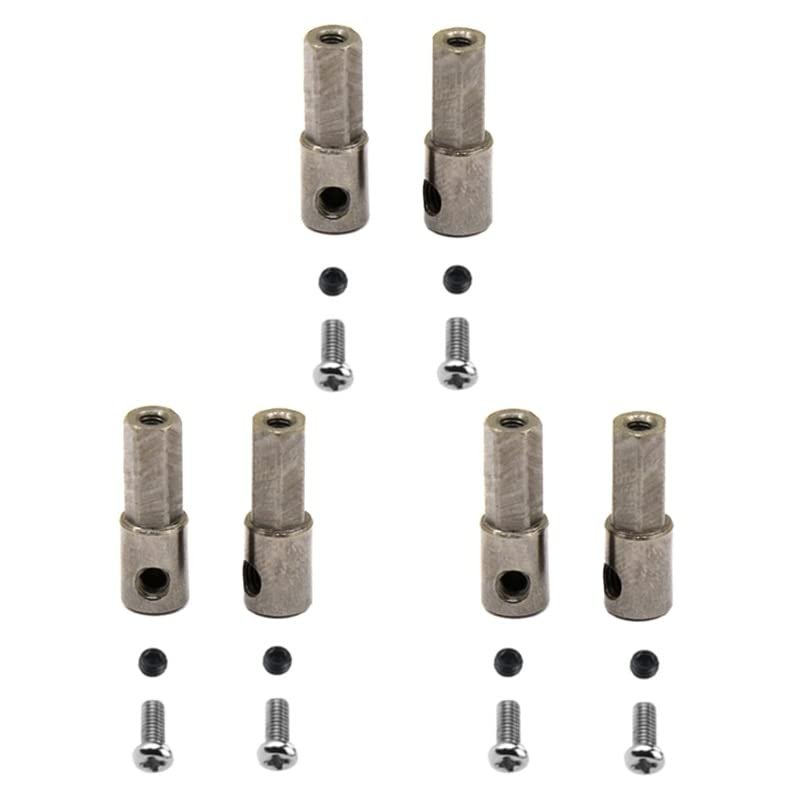 6Pcs Metal Rear Axle Drive Shaft Adapter for WPL C14 C24 C34 B14 B24 B36 MN D90 MN99S RC Car Upgrade Parts ( Color : As Shown )