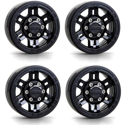 4PCS Plastic 1.9inch Beadlock Wheel Hub Rim for 1/10 RC Crawler Axial SCX10 90046 AXI03007 Traxxas TRX4 RedCat MST Parts ( Color : Black )