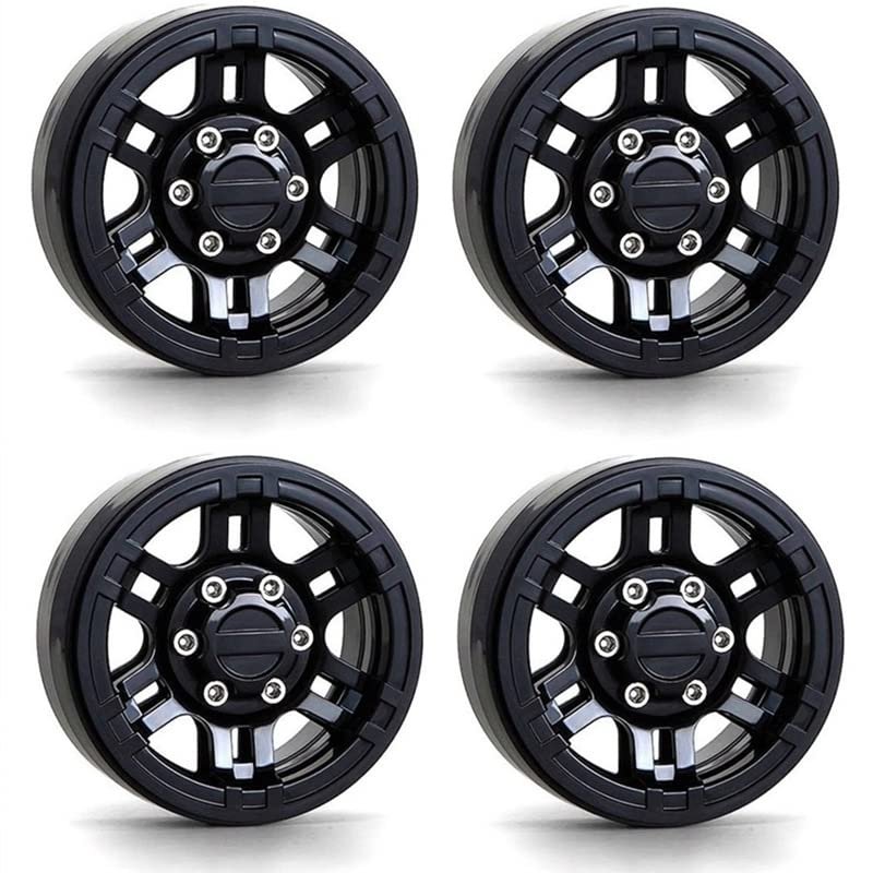 4PCS Plastic 1.9inch Beadlock Wheel Hub Rim for 1/10 RC Crawler Axial SCX10 90046 AXI03007 Traxxas TRX4 RedCat MST Parts ( Color : Black )