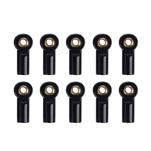 10Pcs Metal M3 Link Tie Rod End Ball Joint for 1/10 RC Car Crawler AXIAL SCX10 D90 D110 Tamiya CC01 ( Color : Silver )