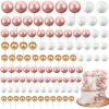 108 Pcs Balls Cake Topper DIY Cupcake Insert Foam Balloons for Cake Baking Wedding Anniversary Birthday Decoration(Rose Gold, White, Gold,Multi Sizes) view 1