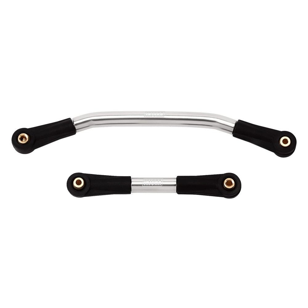 INJORA Steering Link Stainless Steel with Plastic Rod Ends for 1/24 RC Crawler Car Axial SCX24 C10 Deadbolt JLU Gladiator Dodge Power Wagon BroncoSilver