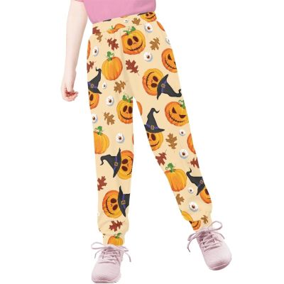 Showudesigns Halloween Costume for Kids Joggers Pants Pumpkin Sweatpants for Girls 12 Years Athletic Pants Cute Kawaii Clothes Graphic Jeans Running Clothing Dress Pants