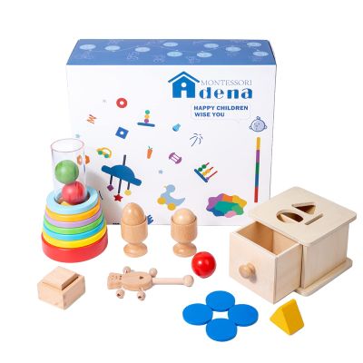 Adena Montessori Toys Play Kit for 0-15 Months Baby Interactive Toys Baby Brain Development Toys (Play Kit for 9-15 Months)