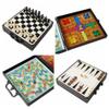 4 in 1 Tabletop Gaming Set: Chess, Ludo, Backgammon, Snakes and Ladders (Black) view 1