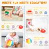 Adena Montessori Play Kit for 5-6 Months Baby,8 in 1 Learning Educational Toys for Toddler,Include Rainbow Spining Drum,Mirror Puzzle,Baby Tissue Box and More,Christmas Birthday Gift for Boys Girl view 4