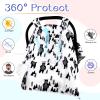 Baby Carseat Cover Boys, Newborn Car seat Canopy, Minky Cozy & Warm Cover, Winter Carrier Cover with Peep Windows, Soft & Breathable, Bear Stuff view 3