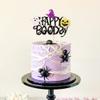 1 PCS Happy Boo Day Cake Topper Black Glitter Ghost Witch Hat Pumpkin Little Boo Halloween Cake Pick for Halloween Theme Baby Shower Kids Birthday Party Cake Decorations Supplies view 4