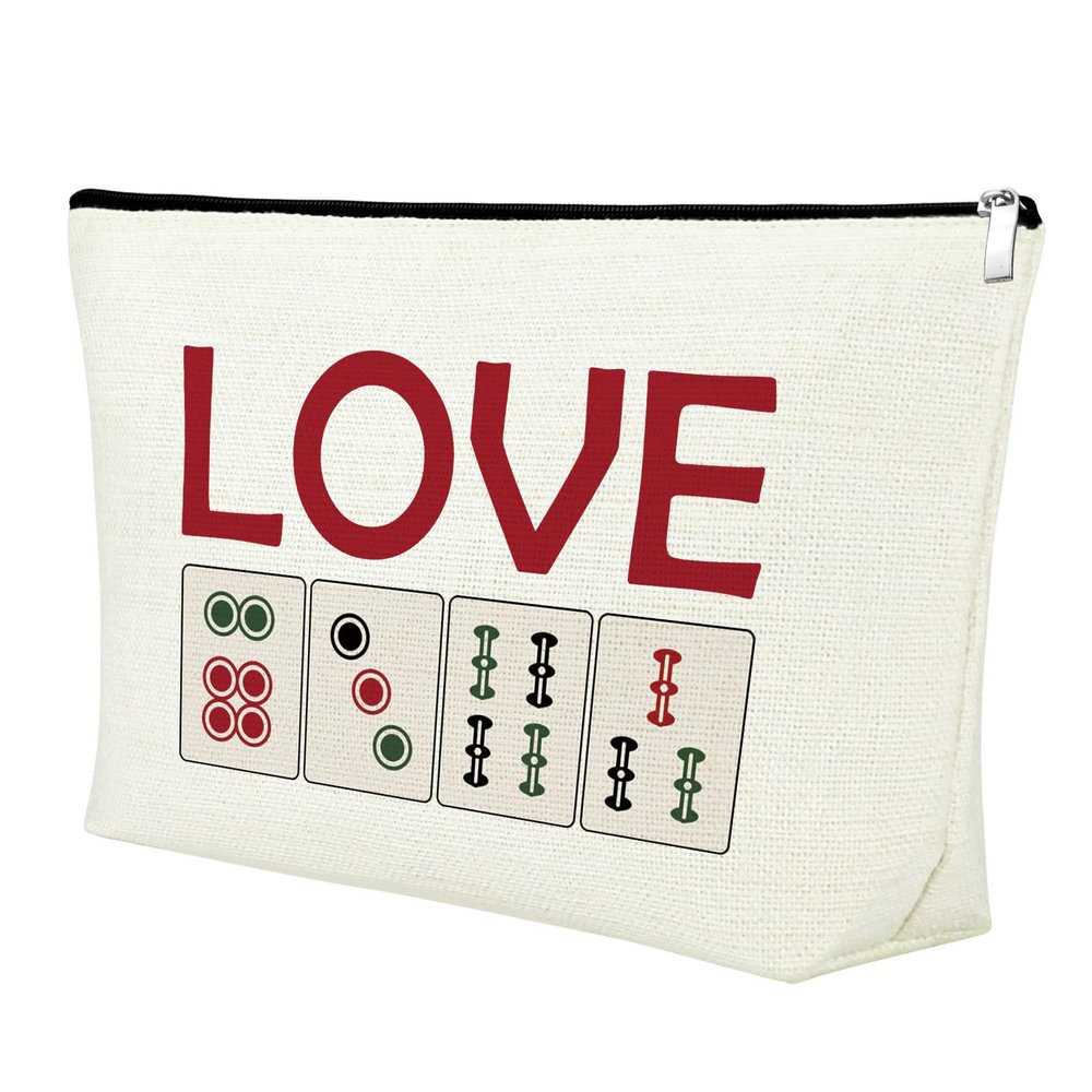 Mahjong Gifts for Women Funny Makeup Bag Gifts for Mahjong Lovers Mahjong Themed Gifts Cosmetic Bag Gambling Birthday Gifts Funny Gambler Gifts Birthday Christmas Thanksgiving Gifts Travel Pouch
