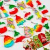 AMUHUA Christmas Party Favors for Kids - 24 Pack Mini Pop Fidget Keychain with Gift Cards for Toddler Kids Classroom Gifts Stocking Stuffers Treats view 1