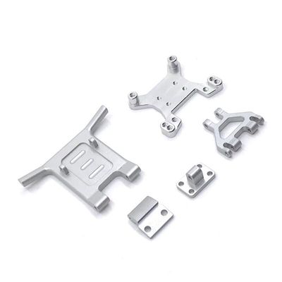 BAIJAC Metal Front Guard & Bumper Set for Wltoys 144001 144002 144010 124016 124017 124019 RC Car Upgrade Parts Accessories (Color : Silver)