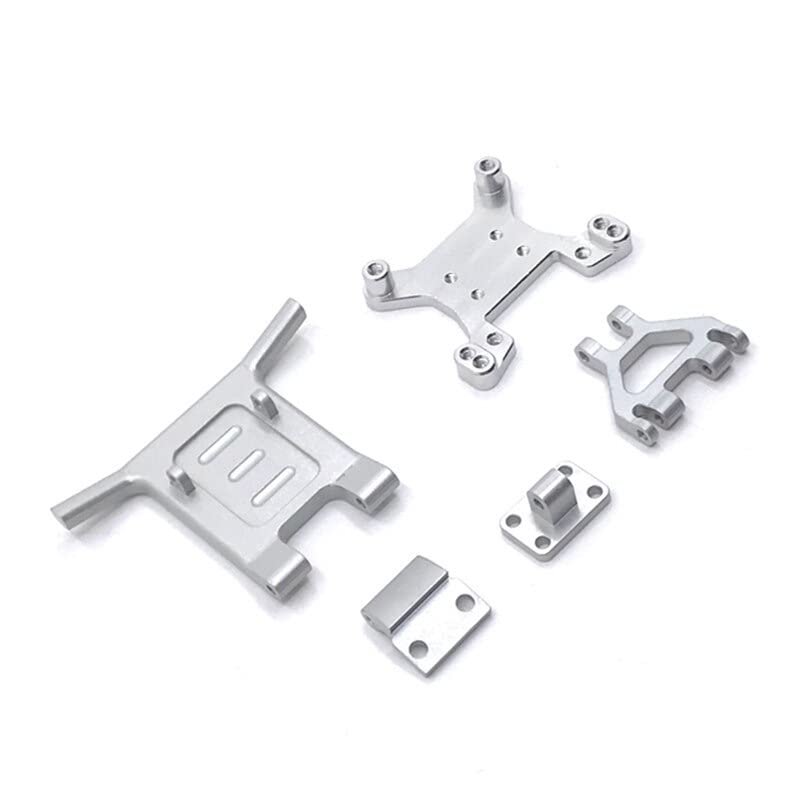 BAIJAC Metal Front Guard & Bumper Set for Wltoys 144001 144002 144010 124016 124017 124019 RC Car Upgrade Parts Accessories (Color : Silver)