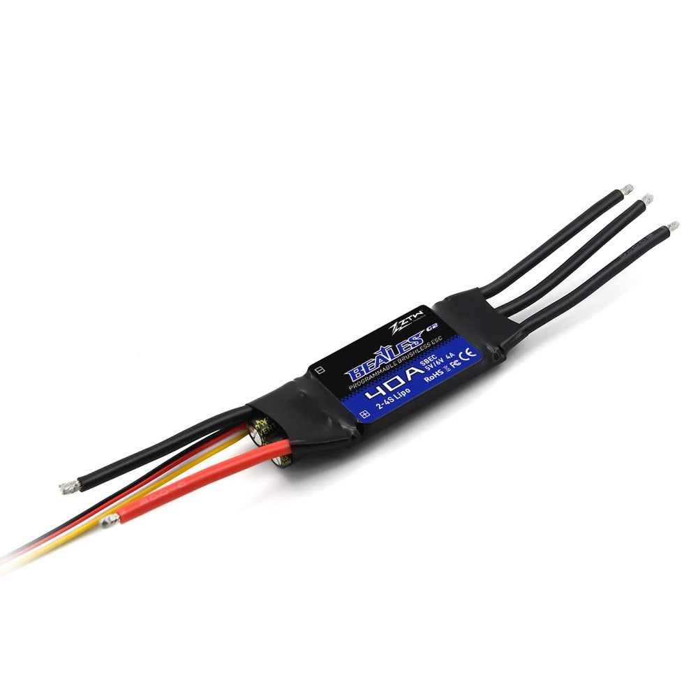 ZTW Beatles G2 40A ESC with SBEC Output 4A/5V,6V for RC Fixed Wing Airplane 2-4S or DIY Project Need Electronic Speed Controller