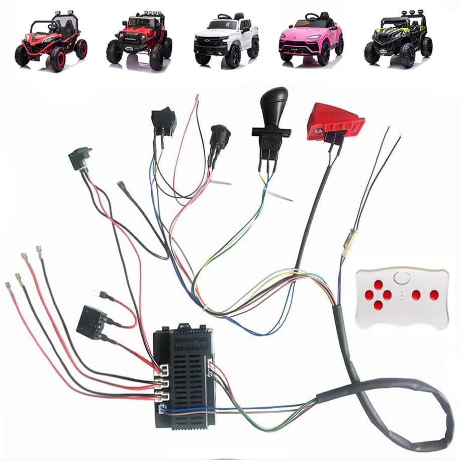 POLYNX 12 Volt Power Wheel DIY Modified Wires,High Power Self-Made Children Electric Car Wires Harness and Power Wheel Remote Kit Weelye 2.4G Remote Controller Kit Ride On Replacement Accessories