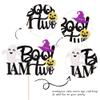 1 PCS Boo I'm Two Cake Topper Glitter Ghost Witch Hat Pumpkin Halloween 2nd Birthday Cake Pick Decoration Here for the Boo Baby Shower 2nd Birthday Party Decorations Supplies view 3