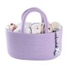 Baby Diaper Caddy Organizer Cotton Rope Nursery Storage Bin Basket Portable Holder Tote Bag for Changing Table Car Travel Baby Shower Gifts Newborn Essentials Registry Must Have Purple or Lavender view 1
