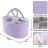 Baby Diaper Caddy Organizer Cotton Rope Nursery Storage Bin Basket Portable Holder Tote Bag for Changing Table Car Travel Baby Shower Gifts Newborn Essentials Registry Must Have Purple or Lavender view 2
