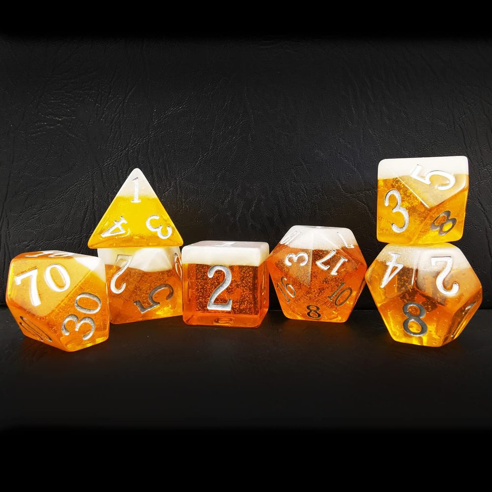 Bescon Oversized Beer Dice Set, Novelty 7pcs BeerDice Polyhedral D&D DND Dice Set of 7pcs; Jumbo Oktoberfest Set