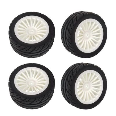 Greendhat 4Pcs Rubber Tires Tyre Wheel for SG1603 SG1604 SG 1603 UDIRC UD1601 UD1602 UD1603 UD1604 1/16 RC Car Upgrade Parts ( Color : White )