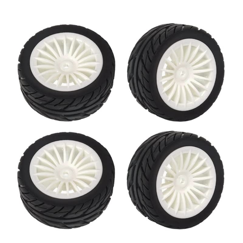 Greendhat 4Pcs Rubber Tires Tyre Wheel for SG1603 SG1604 SG 1603 UDIRC UD1601 UD1602 UD1603 UD1604 1/16 RC Car Upgrade Parts ( Color : White )