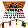 Plastic Track Connectors for Wooden Train Set - Compatible Train Connectors for Duplo & Brio Train Set - Parts for Wooden Train Track Set - Toy2 Track Connectors Engineer with Slopes & Arches view 1