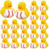 Deekin Rubber Ducks 2 Inch Bulk Sport Party Favors for Team Events Decorations Birthday Party Supplies Club Player Gift(24 Pcs,Baseball White) view 1