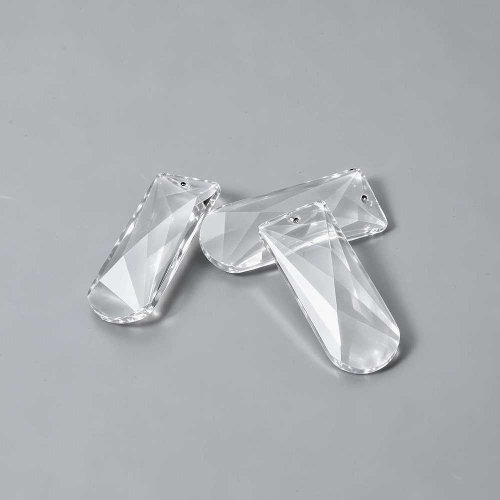 6 Pieces K9 Clear Replacement Crystal for Crystals Chandelier Metal Clip Crystal Strips Replacement Prisms Pendant 3" x 1.18"