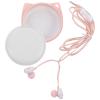Mikikit Creative Cat Paw Earbuds with Cartoon Storage Box for Kids and Girls Comfortable Wired Earphones in Pink for Music and Gaming view 1