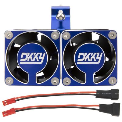 DKKY RC Motor Cooling Fan Heatsink 20000 RPM 54-58mm Ajustable Mount for ARRMA Axial 1/5 1/6 1/7 RC Models with 1717 5687 56113 2028 Motor (Blue)