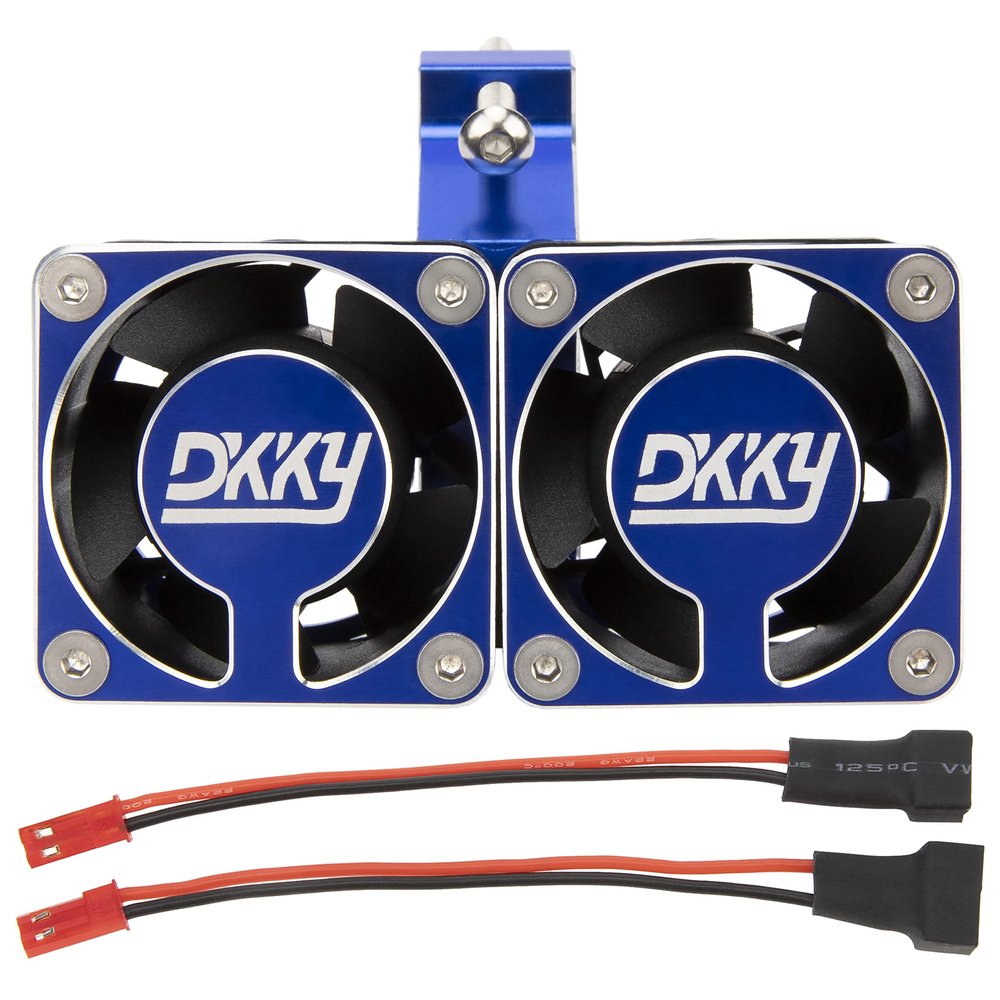 DKKY RC Motor Cooling Fan Heatsink 20000 RPM 54-58mm Ajustable Mount for ARRMA Axial 1/5 1/6 1/7 RC Models with 1717 5687 56113 2028 Motor (Blue)