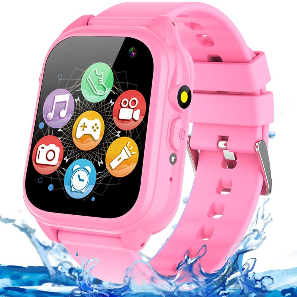 OVV Smart Watch for Kids Boys Girls Age 3-12 with Waterproof 26 Games 1.44'' Touch Screen HD Camera MP3 Player Video Recorder Pedometer Alarm Clock Calculator Torch Wrist Watch Children Learning Toys
