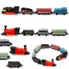 Hanaive 2 Sets Train Toys Small Pull Back Alloy Retro Steam Train Simulation Model Diecast Locomotive for Boys Girls Birthday Party Favor Back to School Classroom Teacher Reward Gifts(Black,Red) view 1