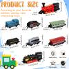 Hanaive 2 Sets Train Toys Small Pull Back Alloy Retro Steam Train Simulation Model Diecast Locomotive for Boys Girls Birthday Party Favor Back to School Classroom Teacher Reward Gifts(Black,Red) view 2