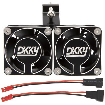 DKKY RC Motor Cooling Fan Heatsink 20000 RPM 54-58mm Ajustable Mount for ARRMA Axial 1/5 1/6 1/7 RC Models with 1717 5687 56113 2028 Motor (Black)
