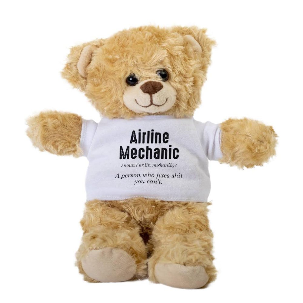 Airline Mechanic Teddy Bear, Gift Stuffed Animal, Birthday Idea