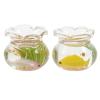 Kisangel Miniature Goldfish Bowls 2Pcs 1 12 Scale Tiny House Decorative Accessories Realistic Fish Tank for Dollhouse and Micro Garden Decor view 1